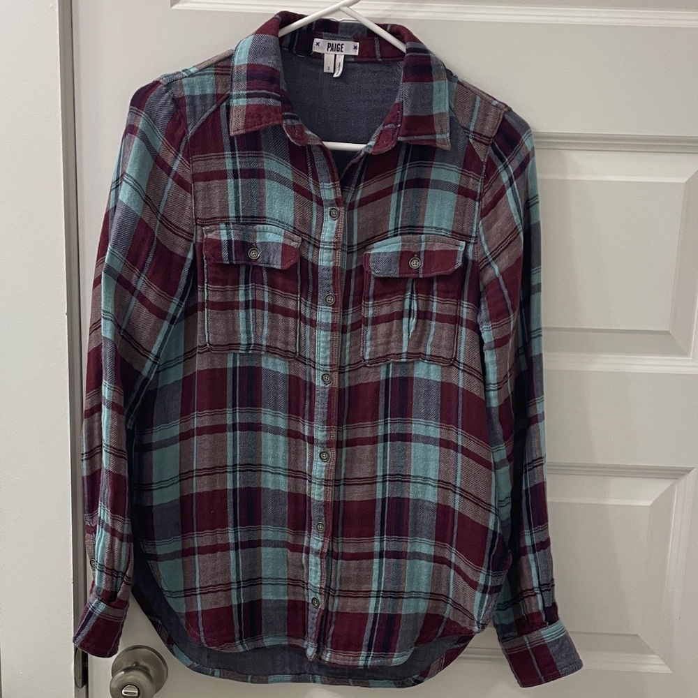 PAIGE Plaid Flannel Shirt Size Small